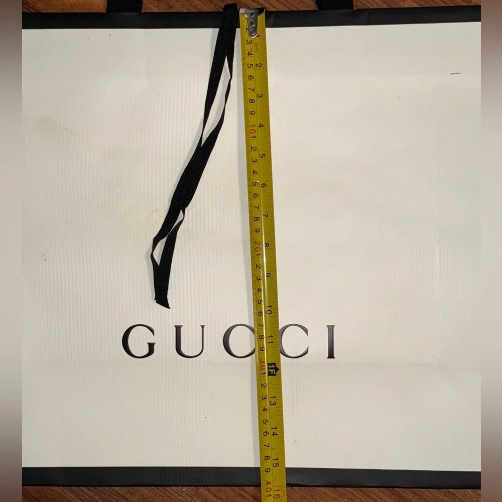 Gucci White and Black Designer Shopping Bags